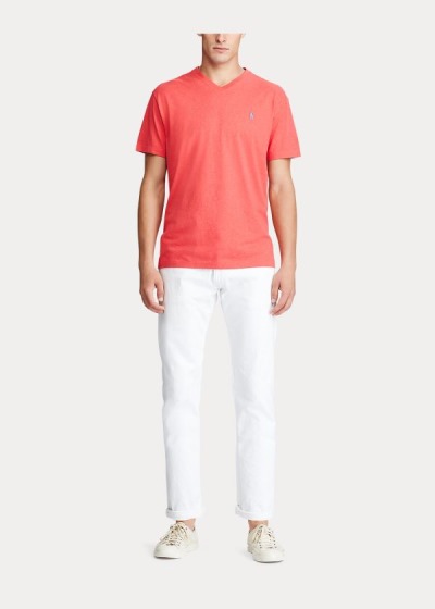 Playeras Polo Ralph Lauren Hombre Coral - Cotton Jersey V-Neck - BUTID8056